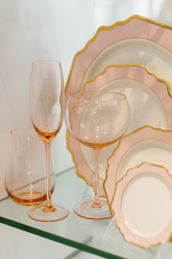 Rent The Contempo Rose Quartz Glassware From Different Look