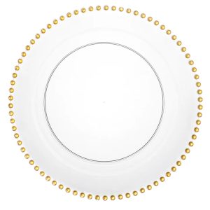 Rent the Gold Beaded Charger Plate from Different Look